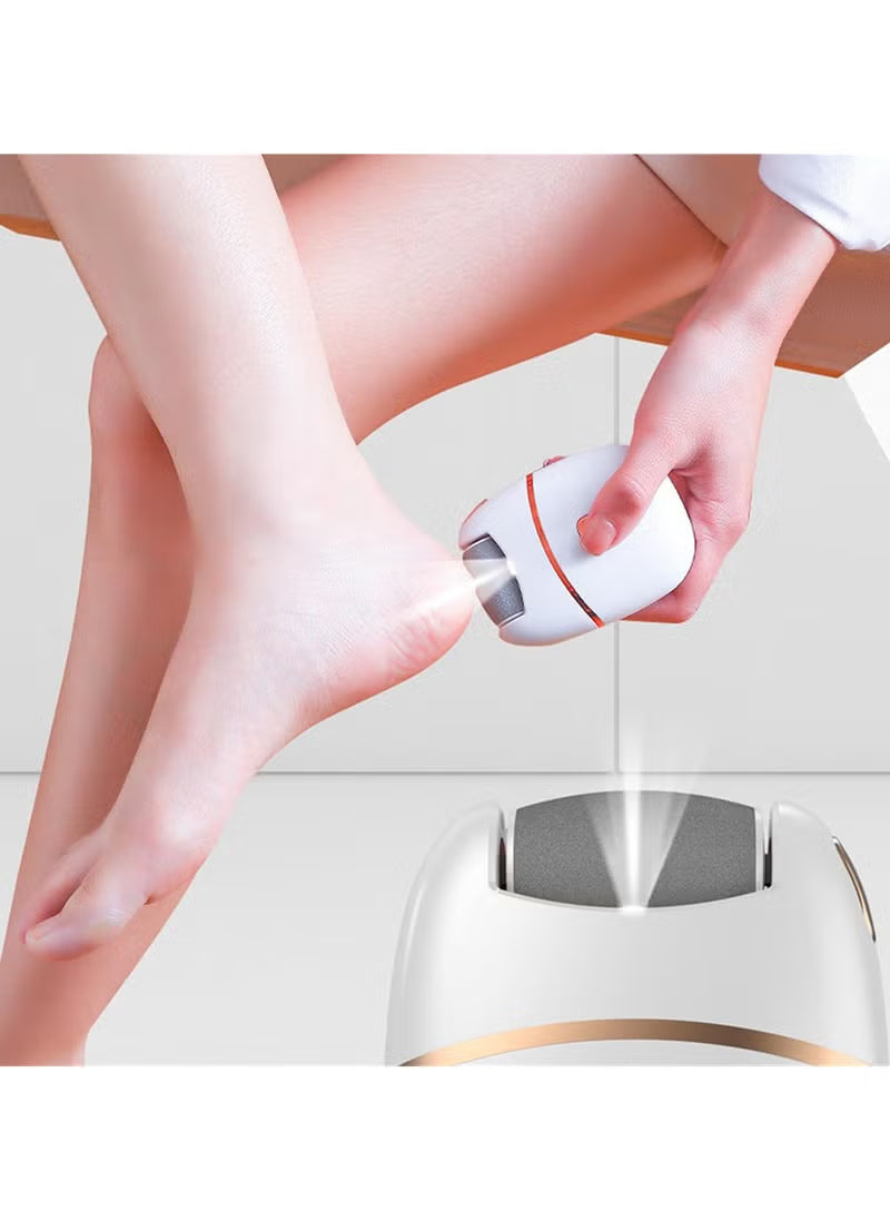 Handheld Electric Callus Remover Rechargeable Foot File With 2 Adjustable Speed Equipped With LED Light For Calluses Cracked Rough Skin Pedicure Tools