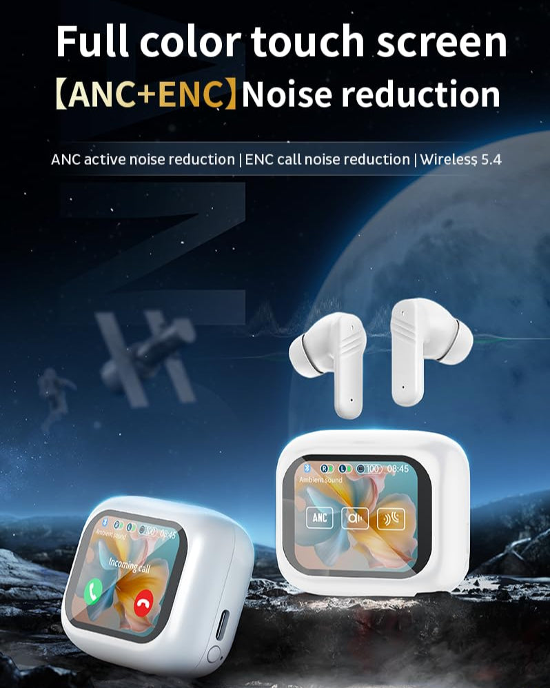 Touch Screen Earbud - Wireless Bluetooth 5.4 Earbuds Noise